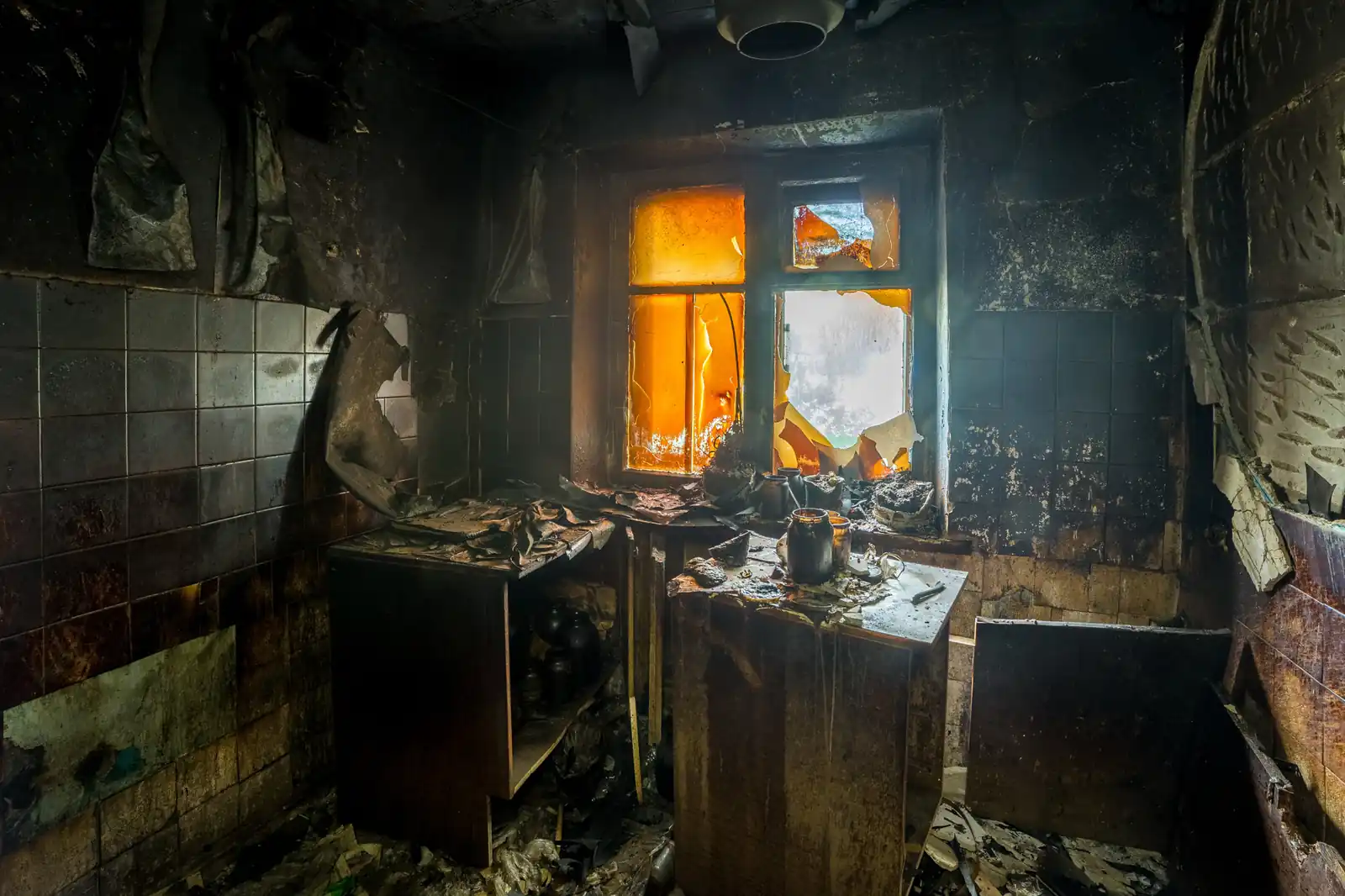 Fire damage restoration crew responding to a house fire in Everett, WA